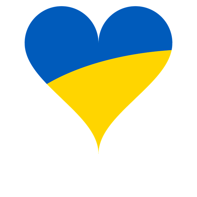 Heart Shaped Ukrainian Flag 'Stop the war.'